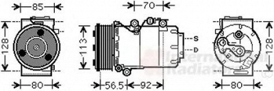 VAN WEZEL 1800k497 -  Компрессор, кондиционер